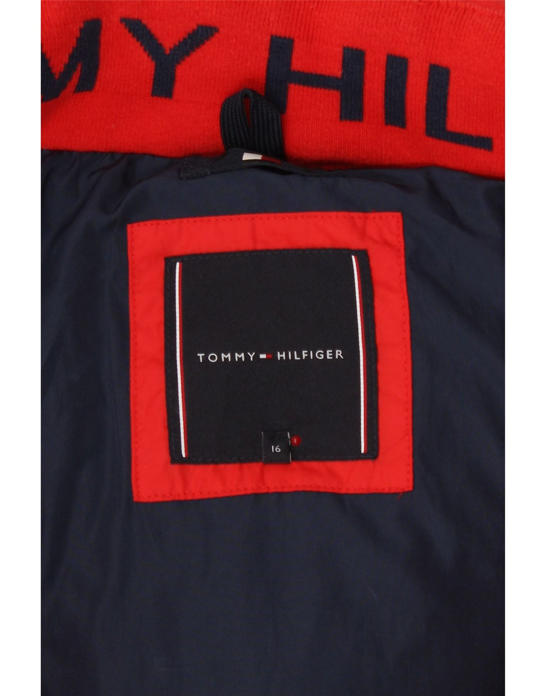 Giacca imbottita con cappuccio Tommy Hilfiger da bambino 15-16 anni in poliestere rosso