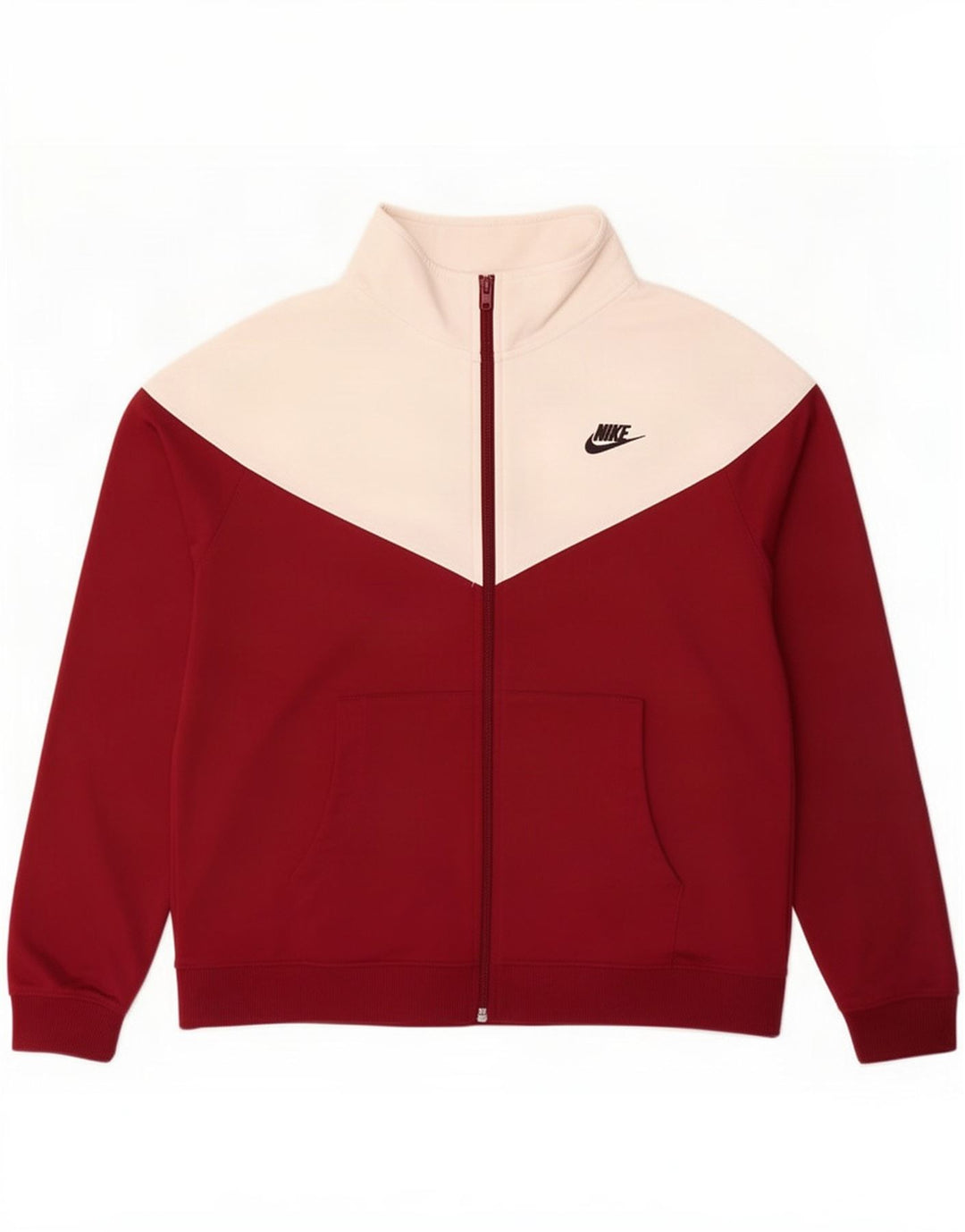 Giacca da tuta da uomo Nike, giacca grande, in poliestere color block marrone