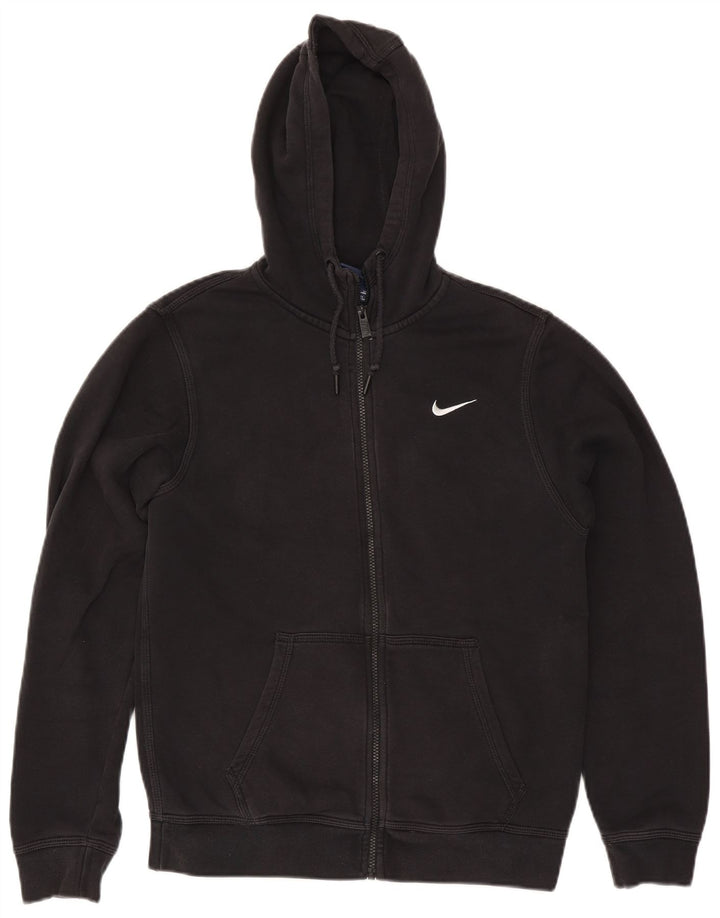 Felpa con cappuccio e zip Nike da uomo piccola in cotone nero