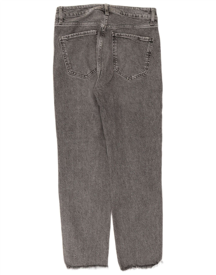 Jeans dritti effetto invecchiato da donna Zara EU 38 piccolo W28 L27 cotone grigio