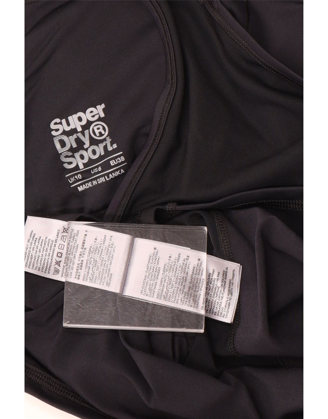 Canotta grafica da donna Superdry UK 10 piccola in nylon nero