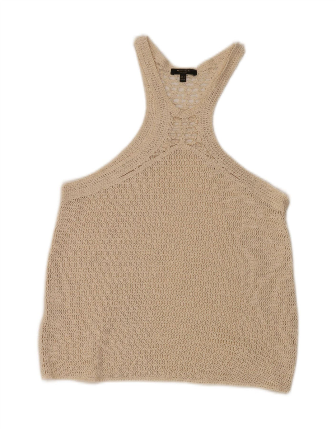 Gilet da donna all'uncinetto Massimo Dutti UK 10 piccolo Beige
