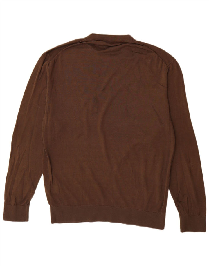 Maglione maglione girocollo da uomo Zara in cotone marrone medio