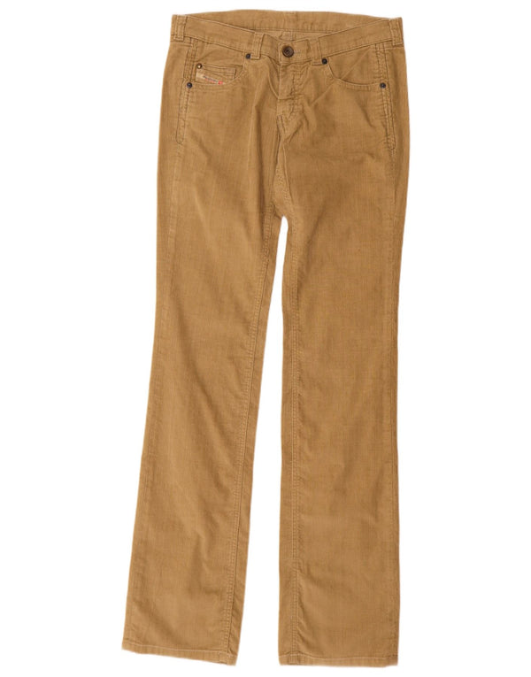 Pantaloni dritti in velluto a coste da donna Diesel W28 L34 cotone beige