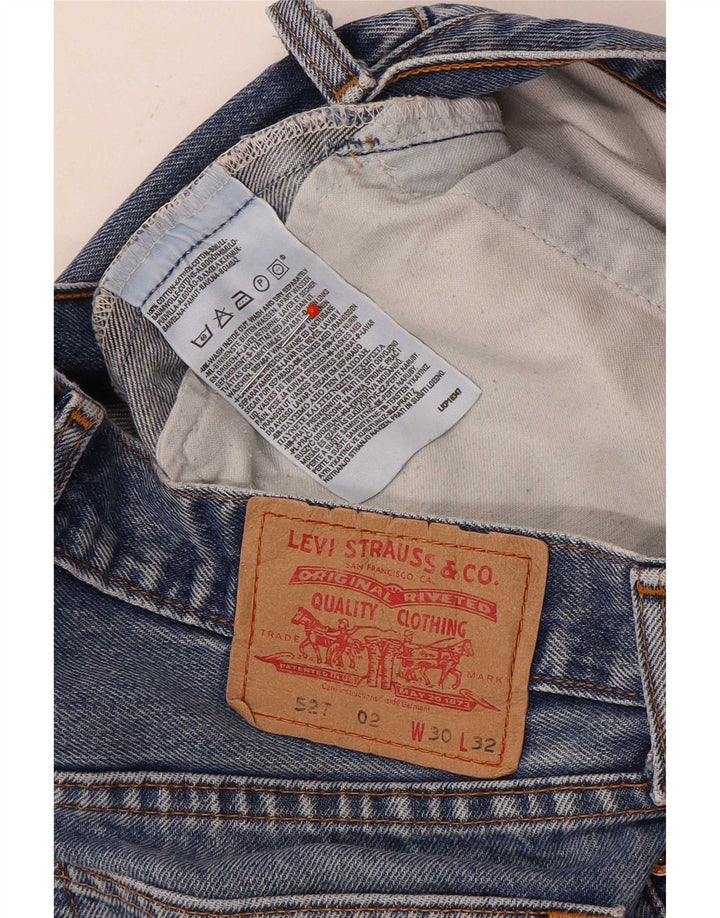 Levi's Uomo 527 Jeans Bootcut W30 L32 Cotone Blu