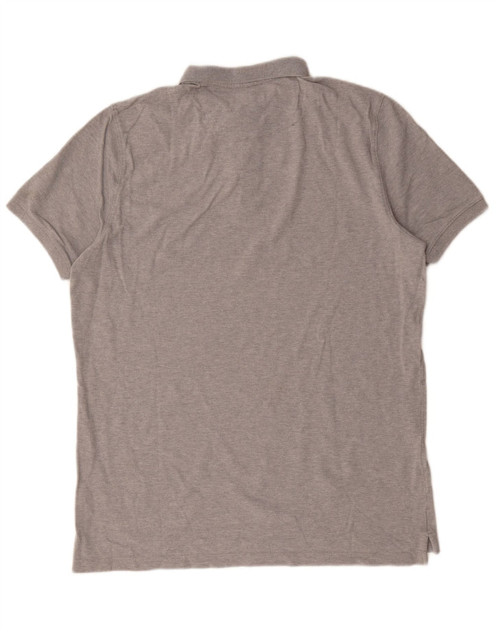 Polo da uomo Massimo Dutti grande in cotone chiazzato grigio