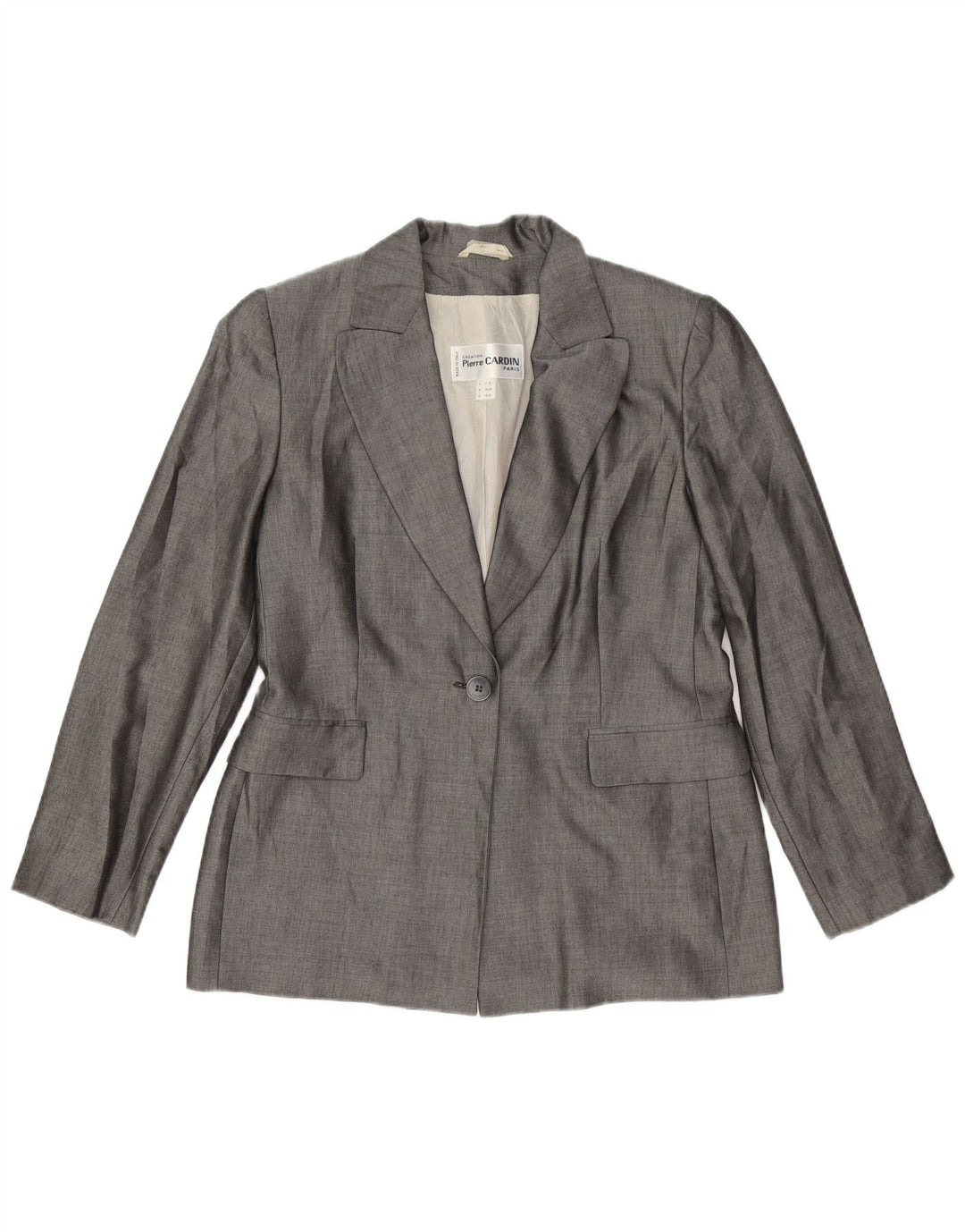 PIERRE CARDIN Giacca Blazer 1 Bottone Donna IT 44 Viscosa Grigio Medio