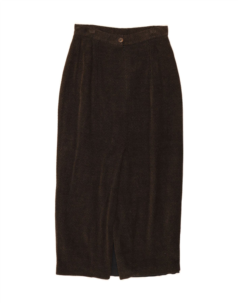JOHN BENTLEY Womens Maxi Skirt UK 10 Small W28  Brown Herringbone Vintage John Bentley and Second-Hand John Bentley from Messina Hembry 