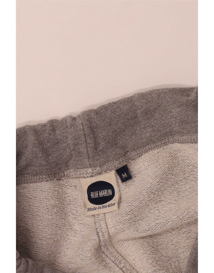 Pantaloni da tuta cargo vintage da uomo in cotone grigio medio