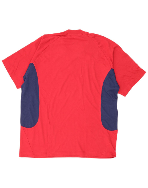 T-shirt grafica da uomo Adidas Top UK 42/44 Large Rosso Colourblock in cotone