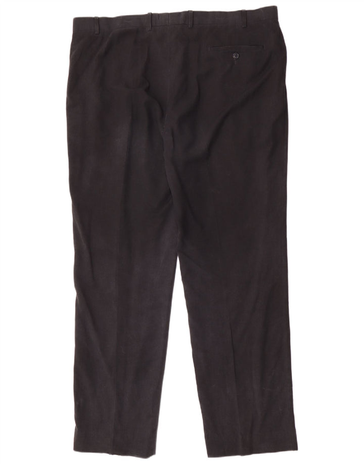 Pantaloni da abito con pegging da uomo Marks & Spencer W42 L33 Lyocell blu navy