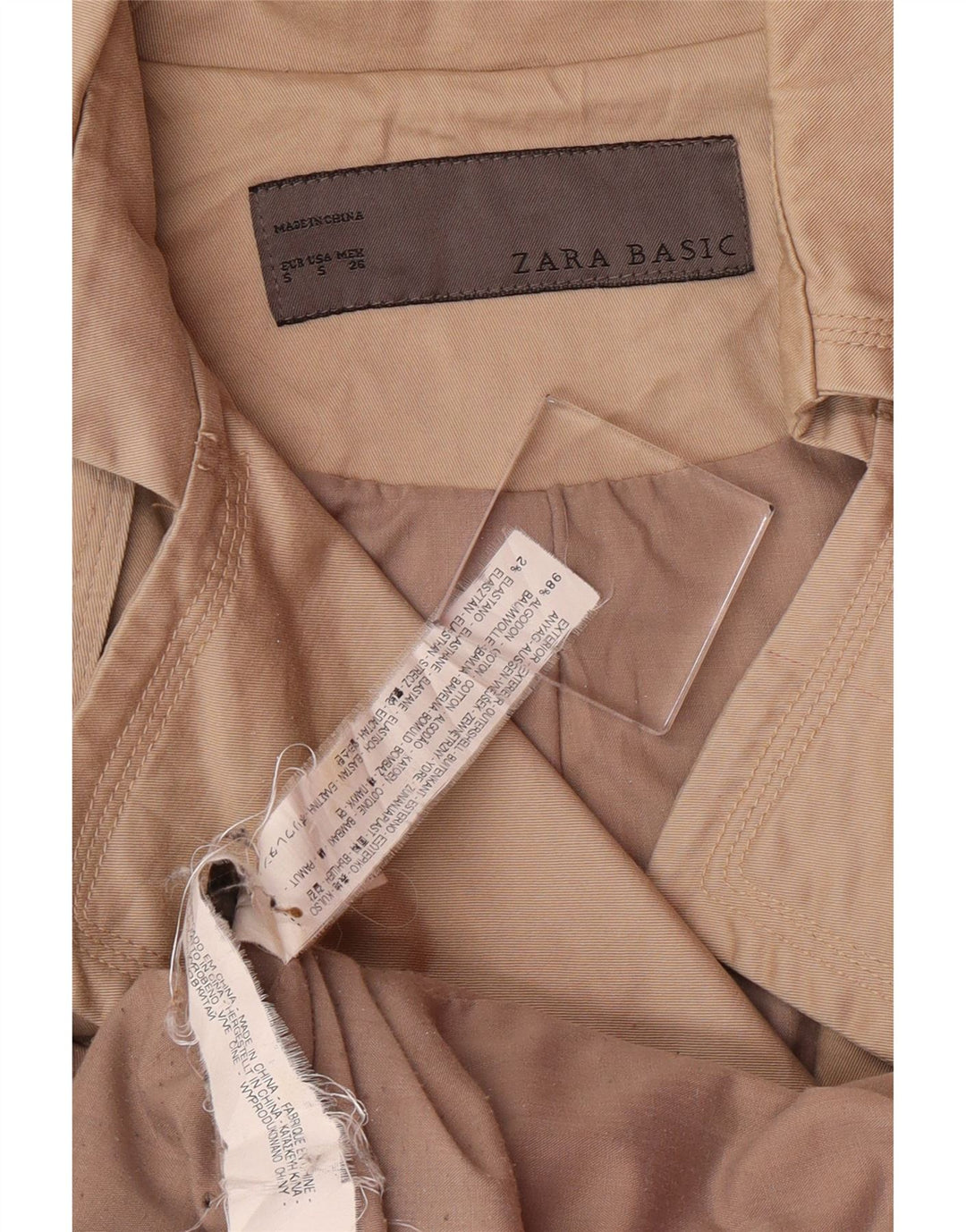 Trench da Donna ZARA UK 10 Piccolo Cotone Beige