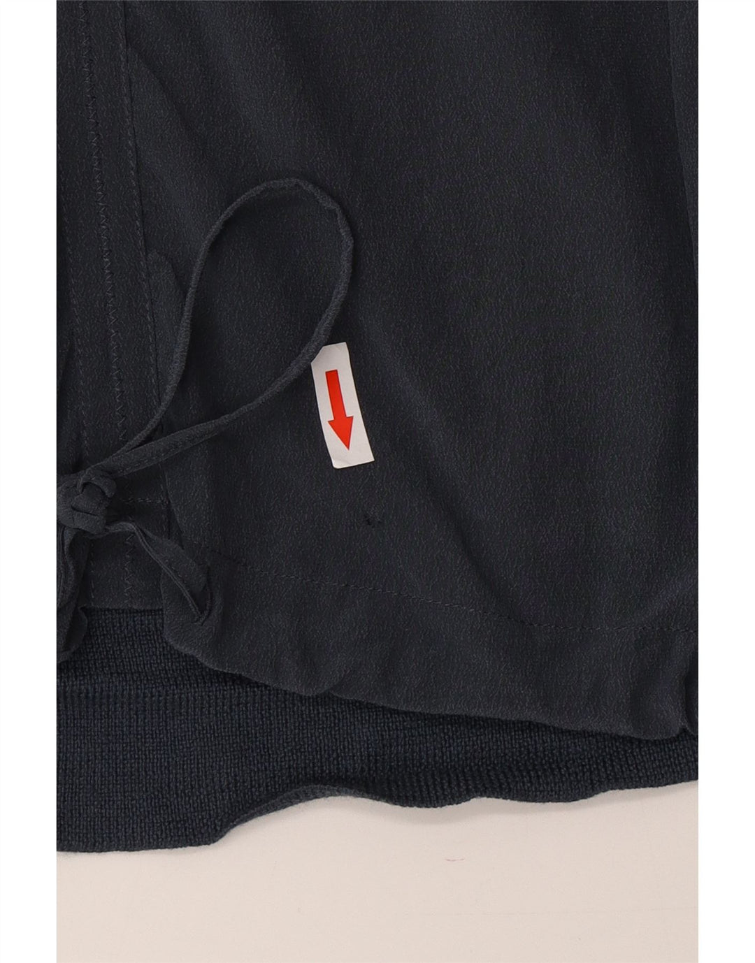 Jigsaw Top da donna con allacciatura frontale a maniche lunghe UK 16 Large in seta blu navy