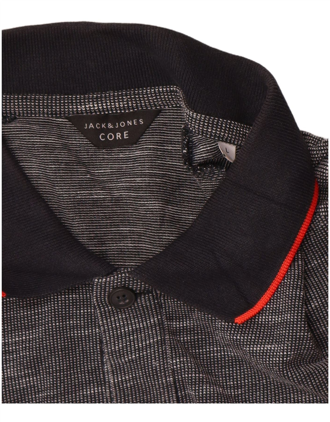 Polo da uomo Jack & Jones grande in cotone chiazzato grigio