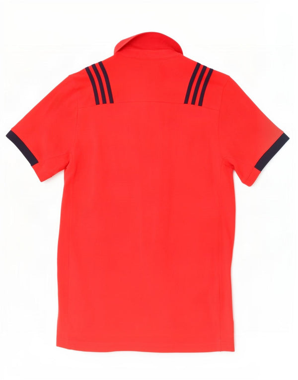 Polo grafica da uomo Adidas Munster Rugby, grande, in cotone color block rosso