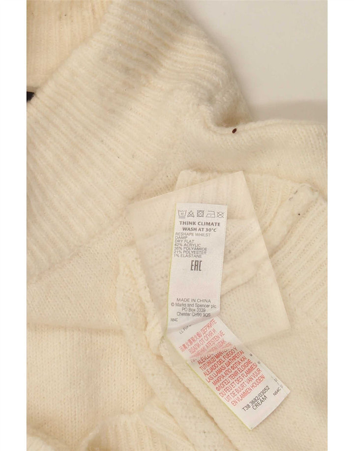 Maglione maglione a collo alto da donna Marks & Spencer UK 10 piccolo Beige