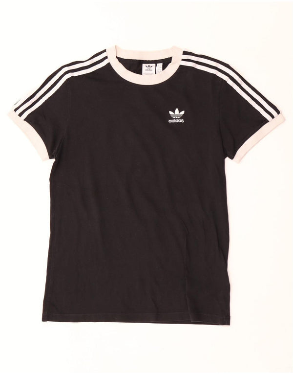 T-shirt oversize da donna Adidas UK 4 XS in cotone color block nero