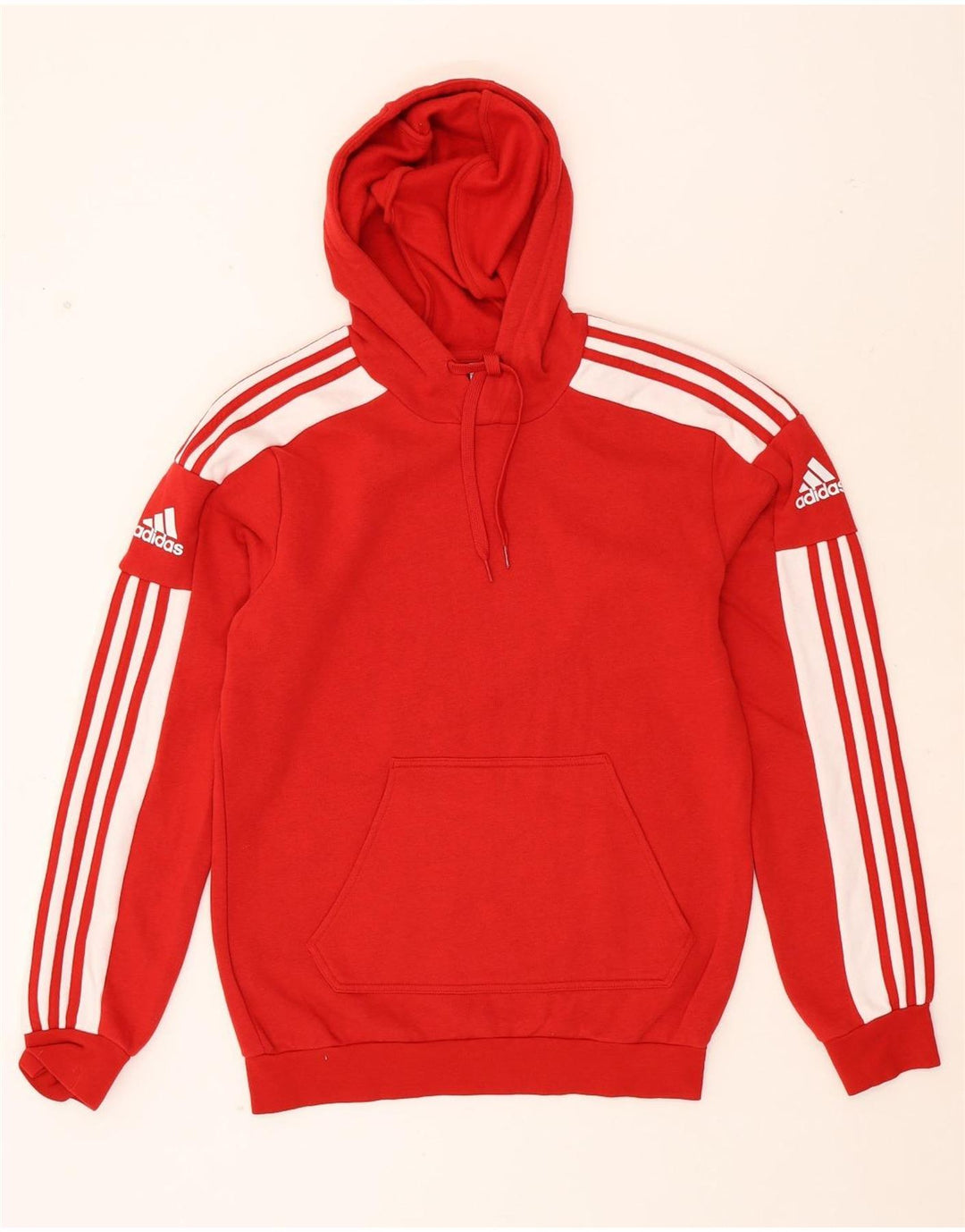 ADIDAS Mens Hoodie Jumper Small Red Cotton Vintage Adidas and Second-Hand Adidas from Messina Hembry 