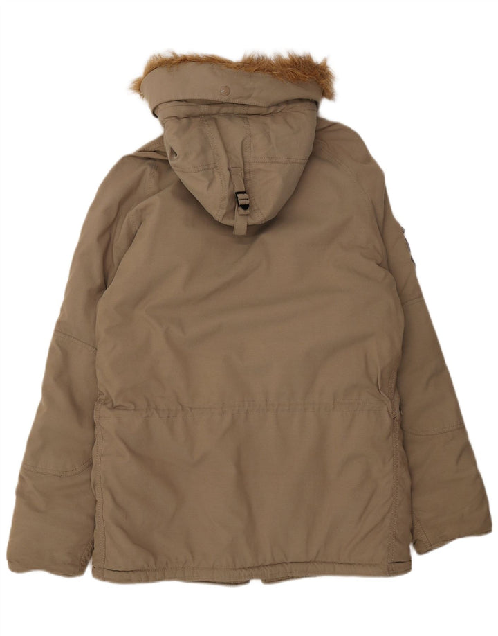 Giacca parka con cappuccio da uomo Alpha Industries UK 40 Large Beige Poliestere