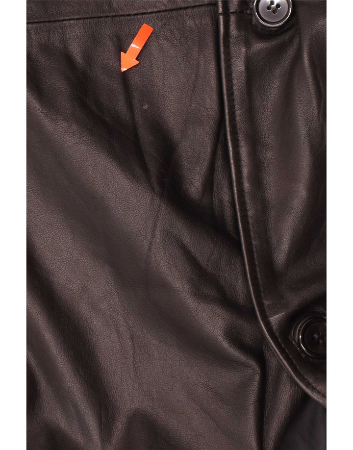 Cappotto in pelle da uomo Barone UK 36 piccolo nero