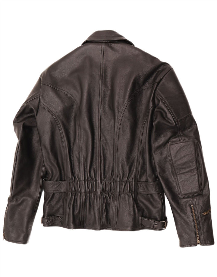 Giacca da motociclista da moto da donna Modeka UK 16 grande in pelle nera