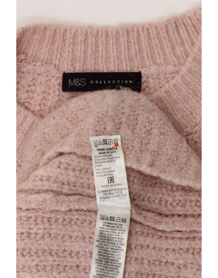 Maglione maglione girocollo oversize da donna Marks & Spencer UK 14 Rosa medio