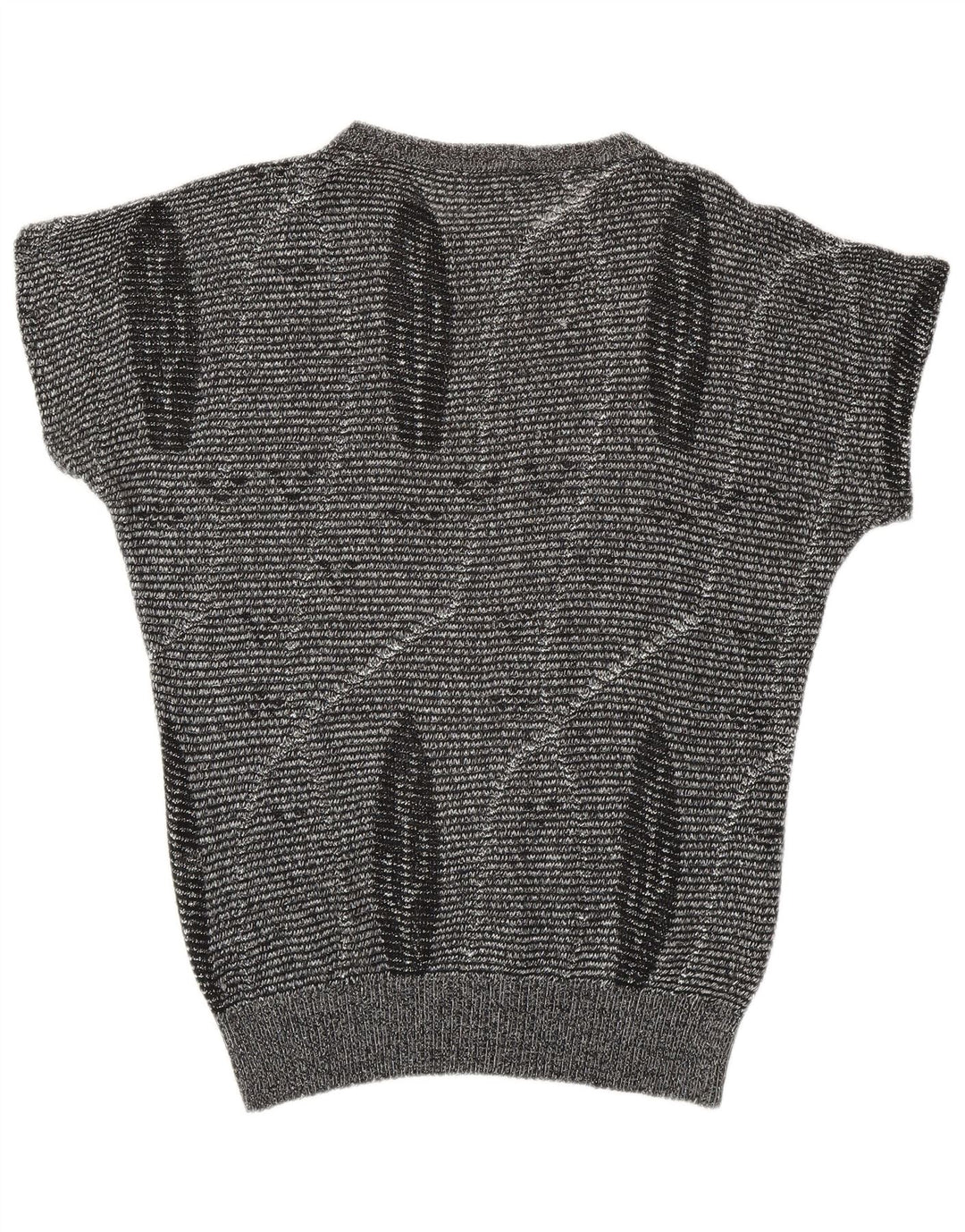 VINTAGE Womens Abstract Pattern Crew Neck Jumper Sweater EU 40 Medium Grey