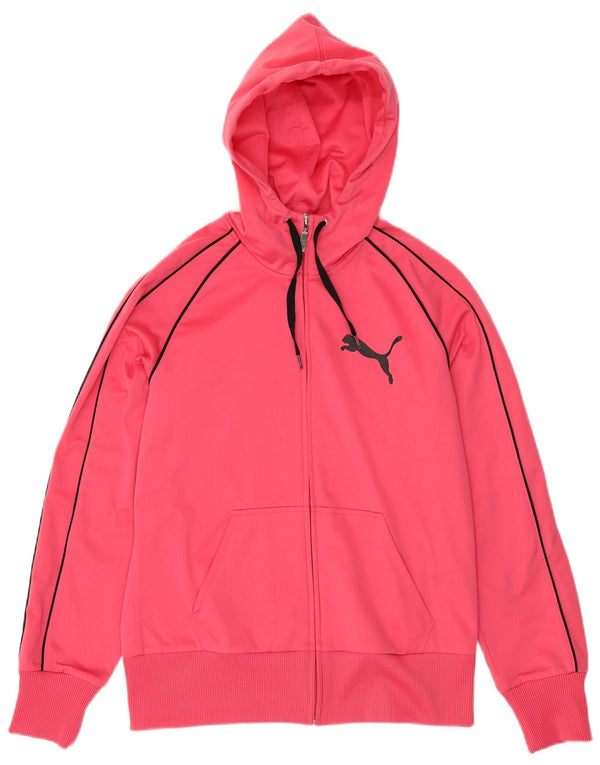 Felpa con cappuccio e zip da donna Nike UK 14 grande poliestere rosa
