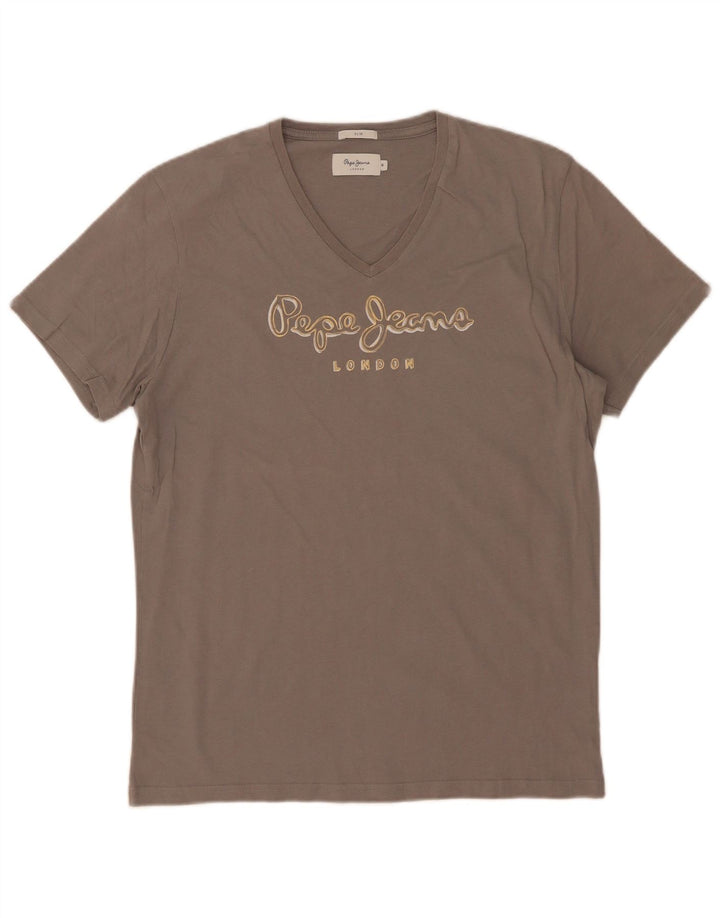 PEPE Jeans T-shirt grafica slim da uomo Top grigio medio