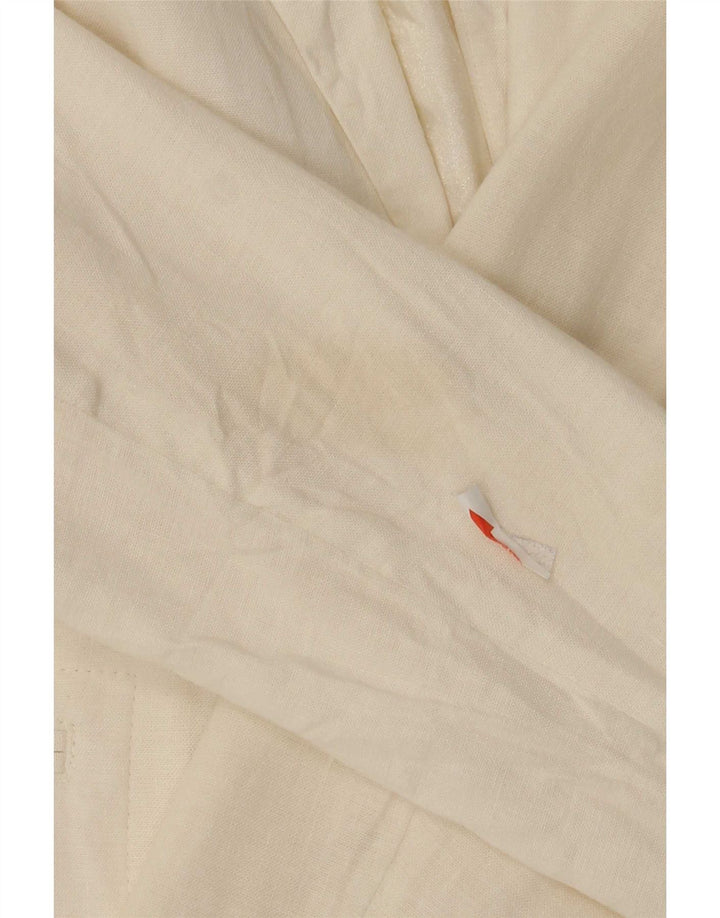 Giacca blazer da donna a 1 bottone French Connection UK 12 Lino bianco medio