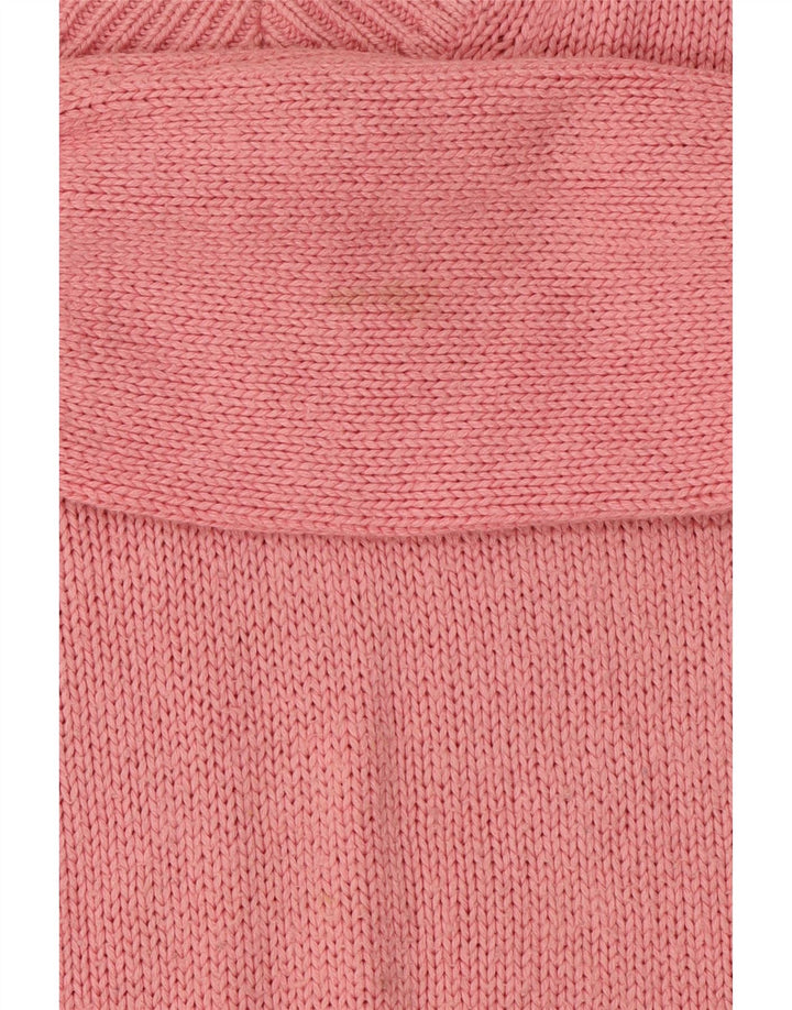 Maglione maglione con scollo a V da donna Marks & Spencer UK 14 Cotone rosa medio