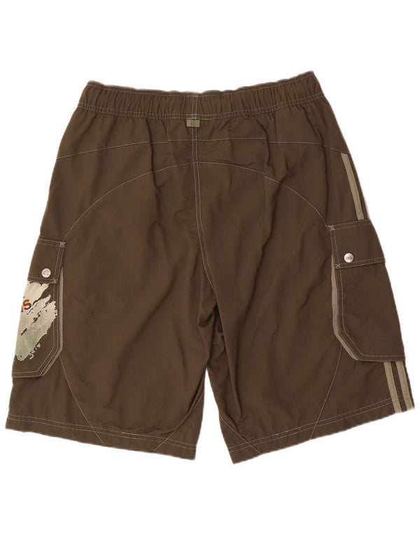 Pantaloncini cargo grafici da uomo ADIDAS medi W32 in nylon marrone