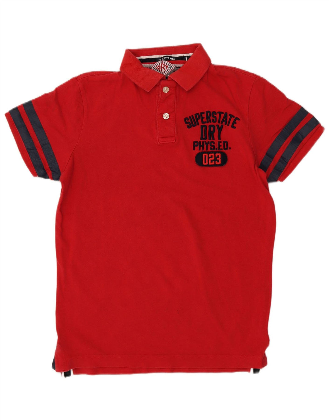 Polo grafica da uomo Superdry in cotone a righe grandi rosse