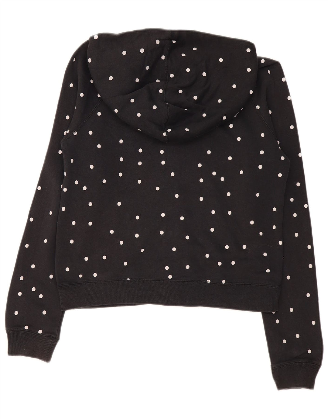 Felpa con cappuccio e zip da donna Nike UK 10 piccolo cotone a pois neri