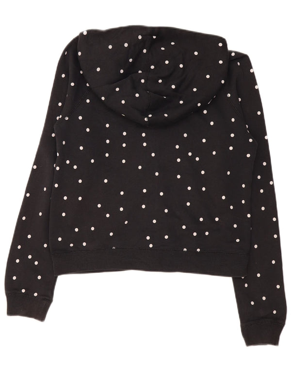 Felpa con cappuccio e zip da donna Nike UK 10 piccolo cotone a pois neri
