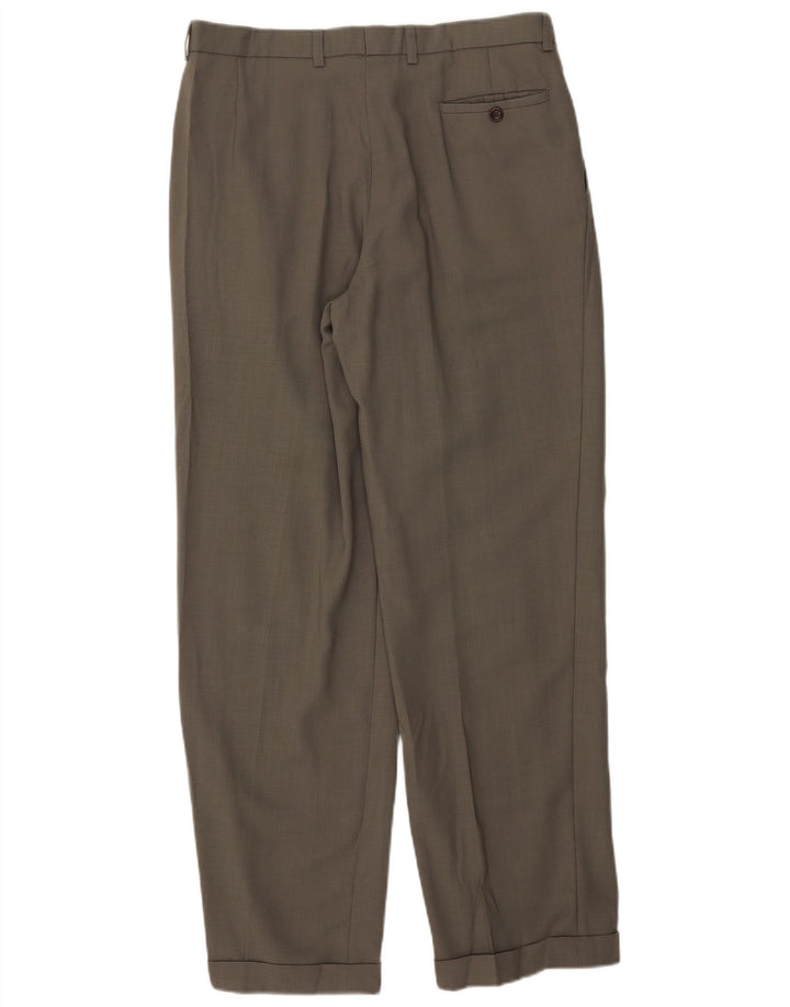 Pantaloni da abito con pegging da uomo Marks & Spencer W34 L31 in lana grigia