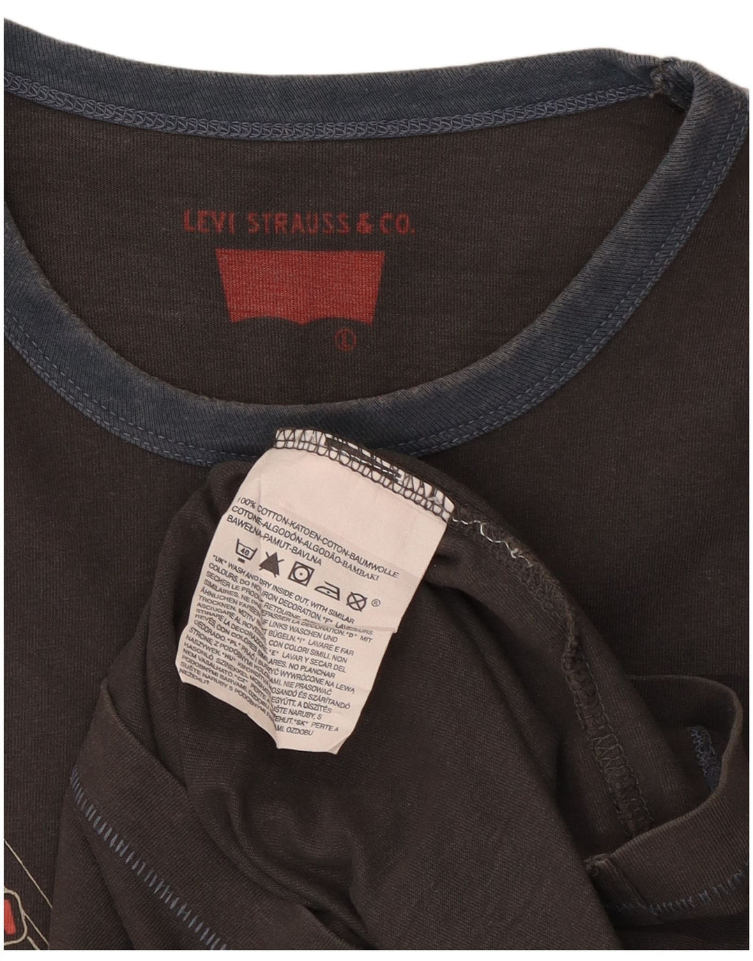 T-shirt grafica da uomo Levi's Top grande in cotone grigio