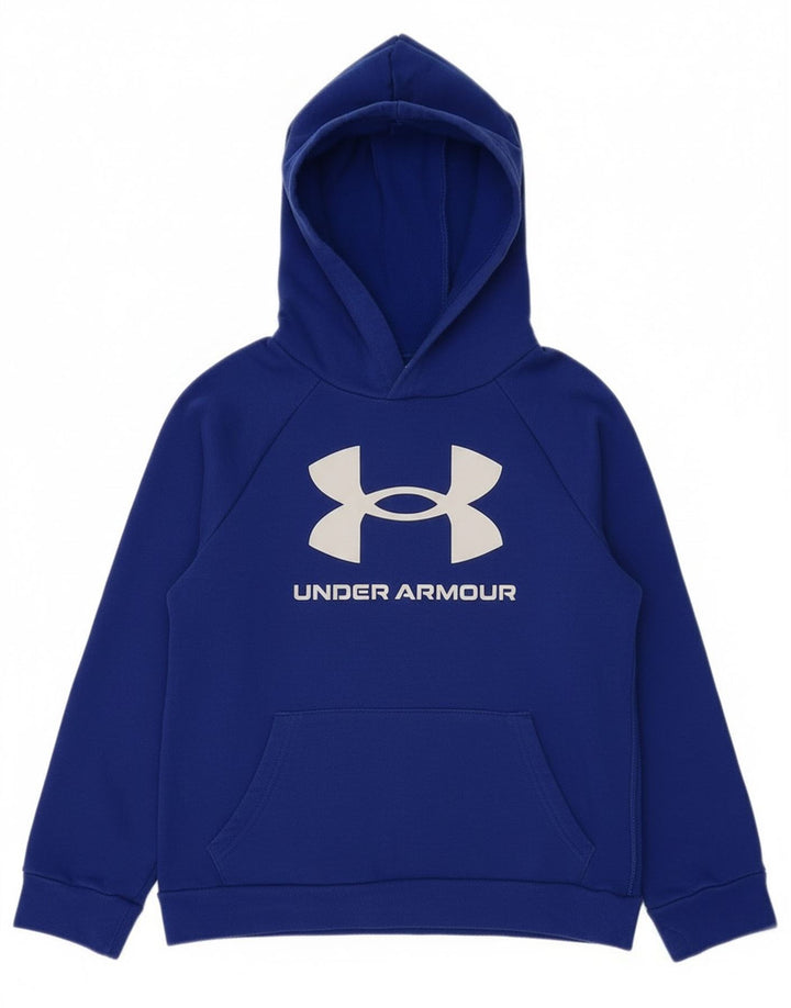 Felpa con cappuccio grafica da bambino Under Armour 7-8 anni piccolo in cotone blu
