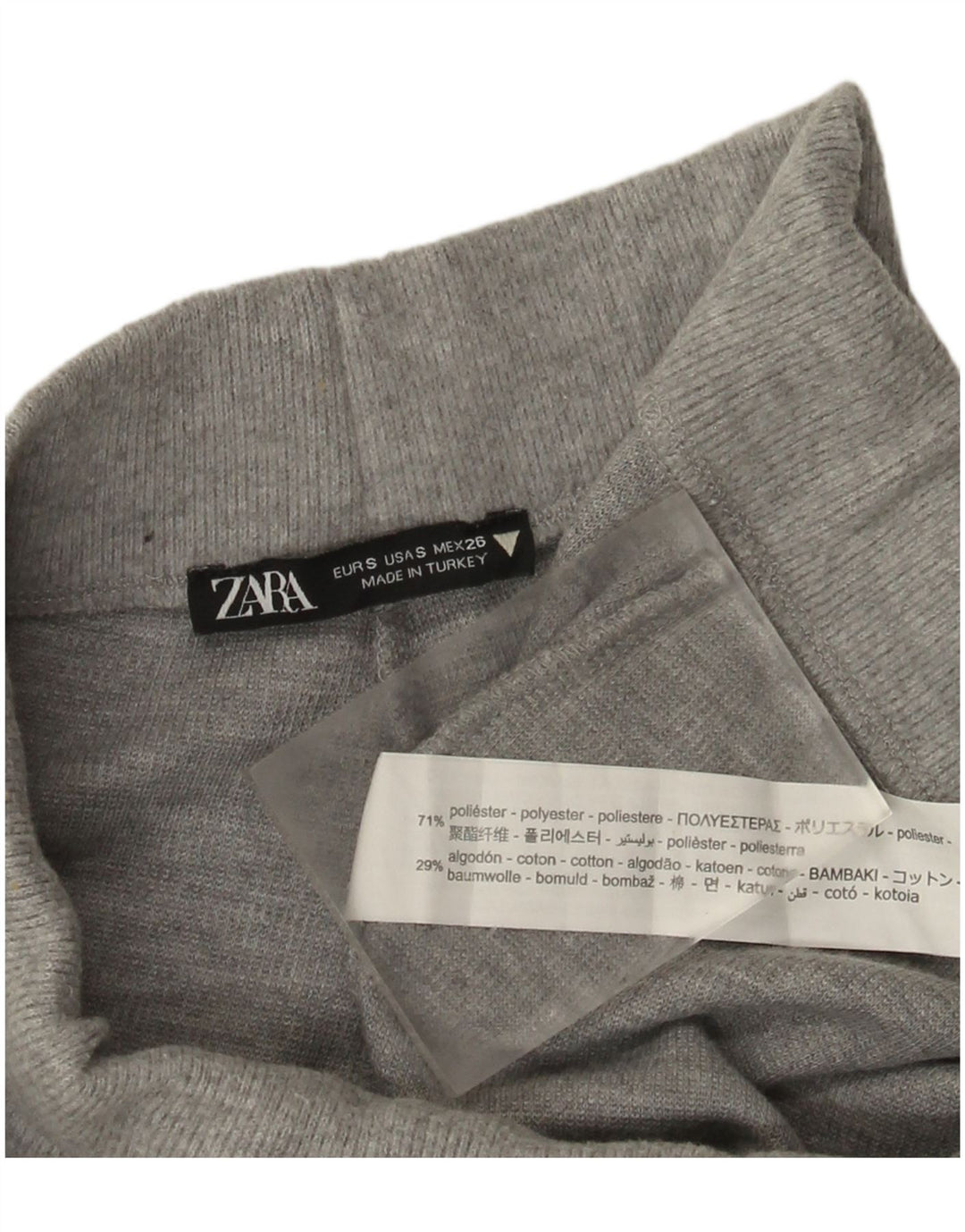Pantaloni da tuta da donna Zara UK 8 Small Poliestere chiazzato grigio