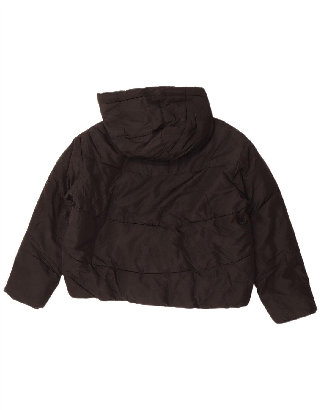 Giacca imbottita con cappuccio corta oversize da donna Zara UK 10 piccola poliestere nero