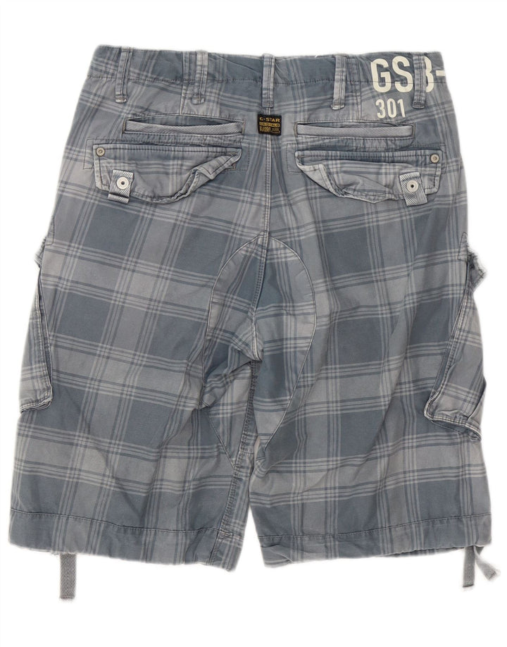 Pantaloncini cargo da uomo G-Star W32 in cotone scozzese grigio medio