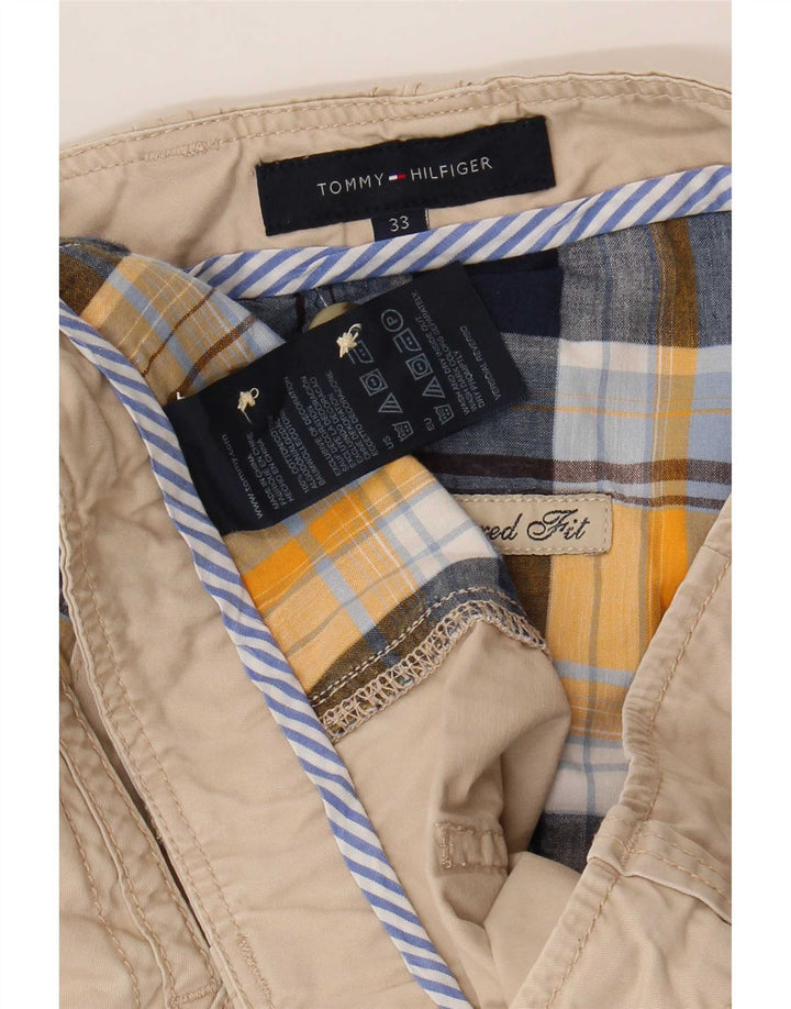 Pantaloncini cargo da uomo dalla vestibilità rilassata Tommy Hilfiger W33 cotone beige medio