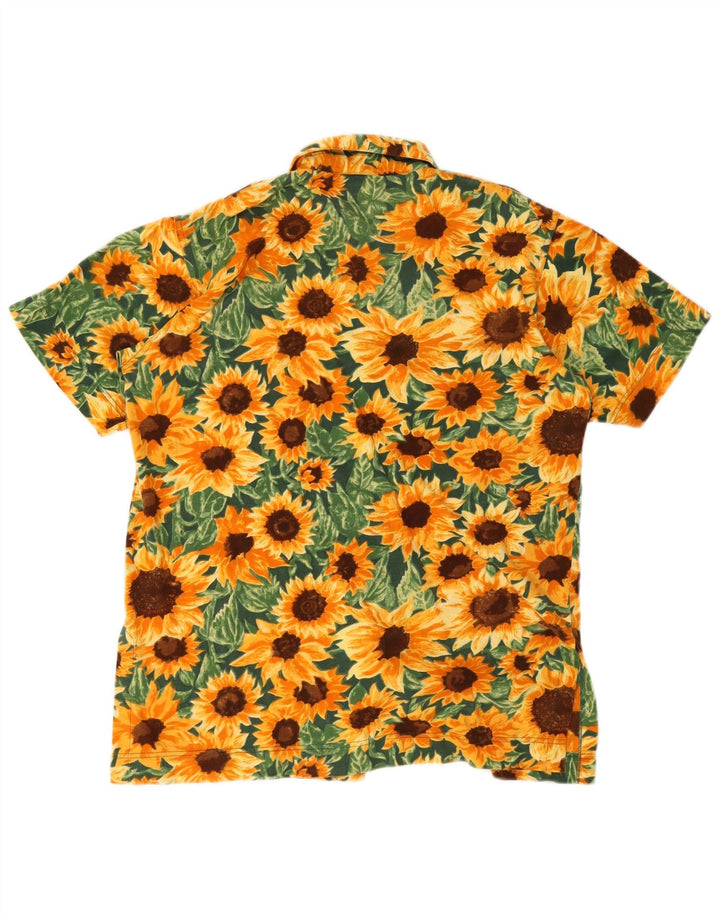 Camicia vintage da donna a maniche corte EU 38 medio multicolore floreale