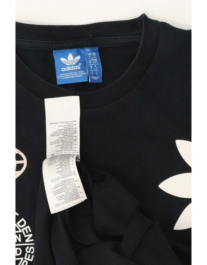 T-shirt grafica da uomo Adidas Top piccola in cotone nero