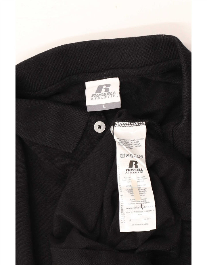 Polo da uomo Russell Athletic grande in cotone nero