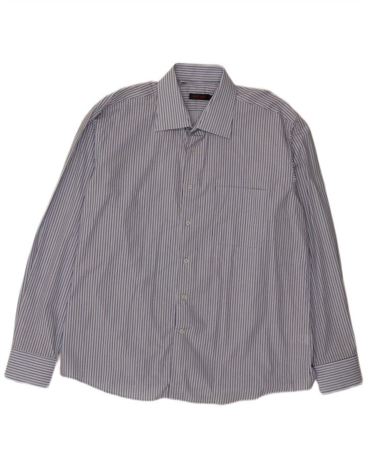 Camicia da uomo Pierre Cardin XL in cotone gessato blu