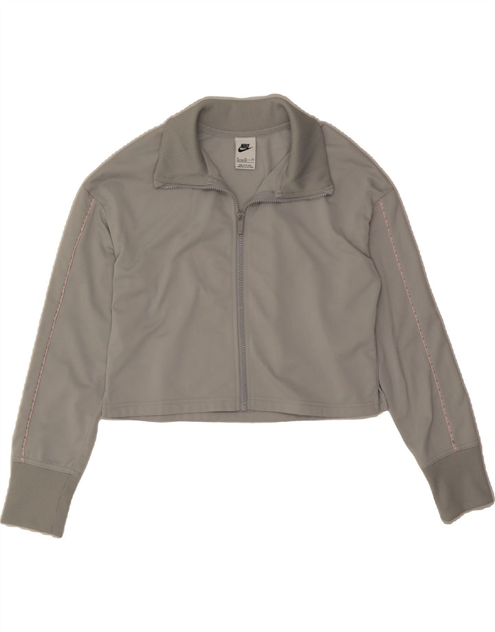 NIKE Girls Crop Tracksuit Top Jacket 13-14 Years XL Grey Polyester Vintage Nike and Second-Hand Nike from Messina Hembry 