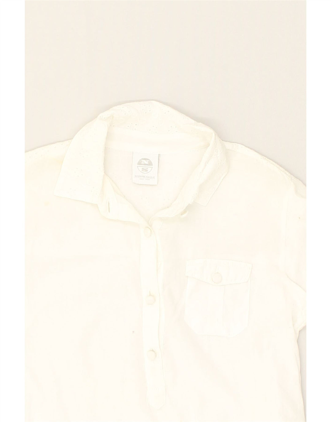 NORTH SAILS Womens Pullover Shirt UK 8 Small White Cotton | Vintage North Sails | Thrift | Second-Hand North Sails | Used Clothing | Messina Hembry 