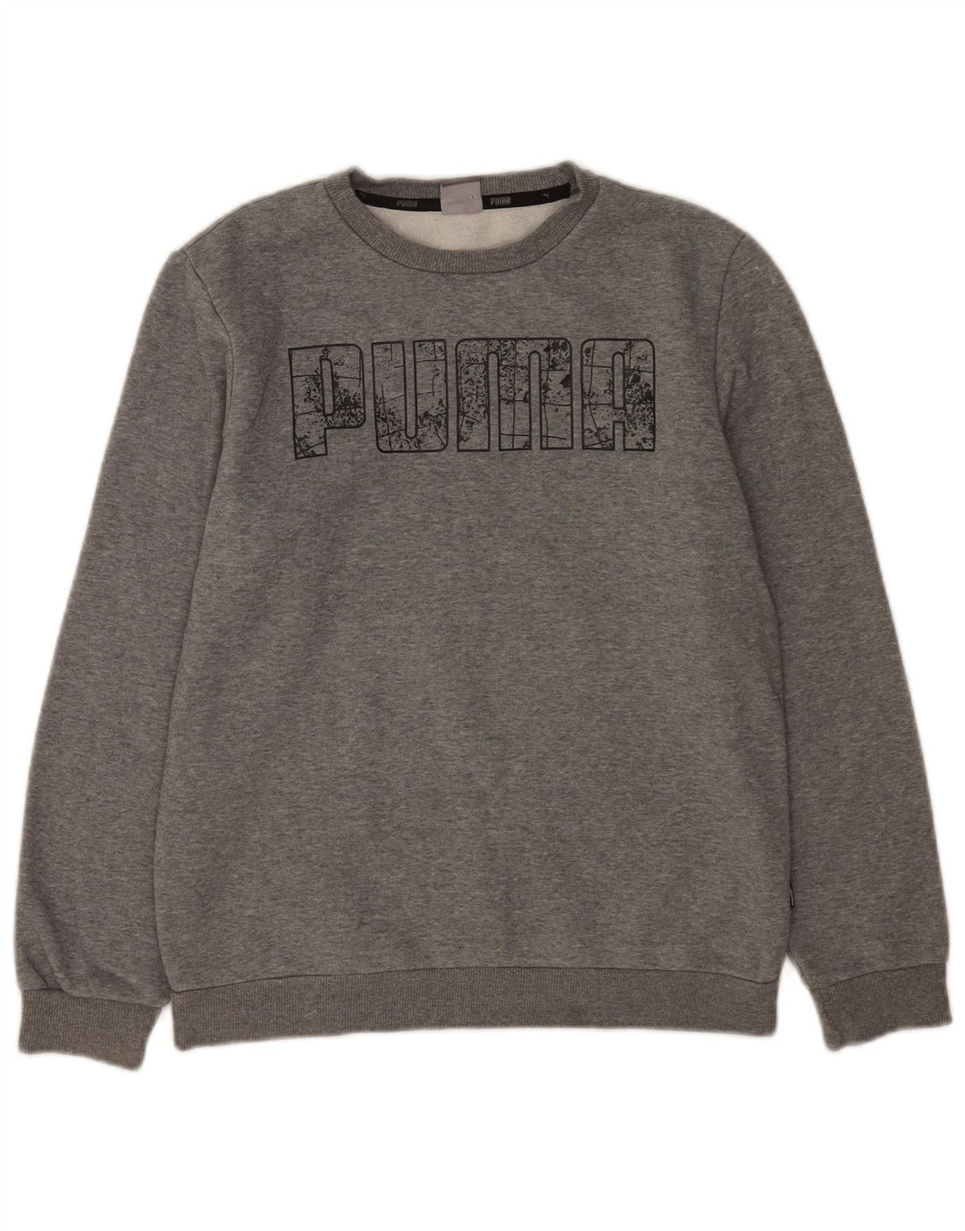Felpa grafica da ragazzo Puma 13-14 anni in cotone grigio screziato