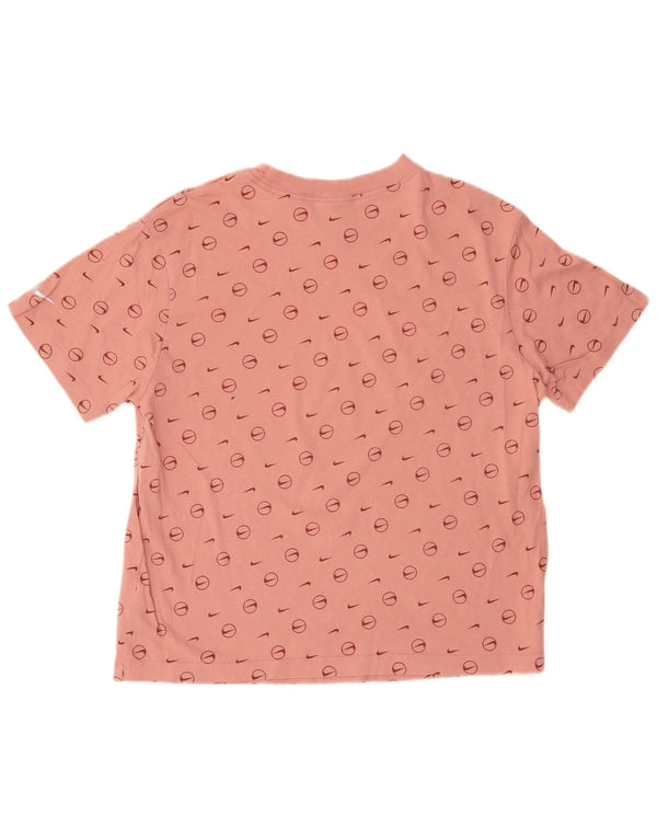 T-shirt grafica Nike da donna, vestibilità ampia, UK 10, piccola, cotone rosa